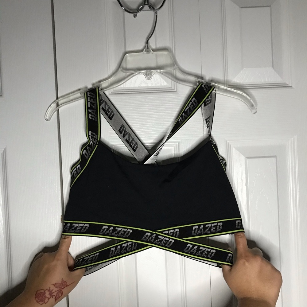 Black and Neon sports bra